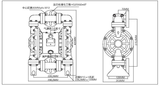 MK25塑料泵安裝尺寸圖